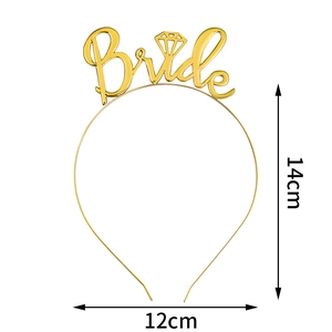 Elegant gold Bride to be tiara headband with diamond icon for bridal parties