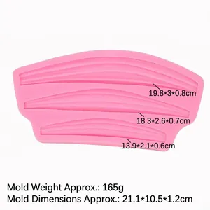 Pink silicone fondant mold with ribbon feather patterns for DIY cake border decoration
