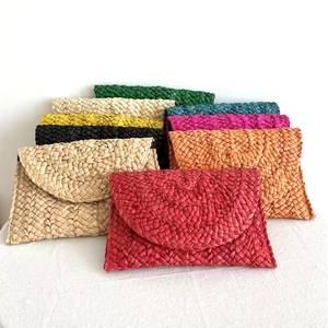 Woven Paper Straw Envelope Clutch Bag Hand-Woven Summer Beach Vacation Bohemian Style For Women