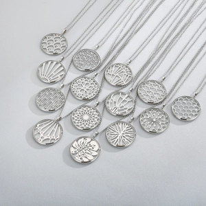 Women Fashion Necklace And Earrings 316L Stainless Steel Rhinestone Hollow Round Pendant Elegant Jewelry Accessory For Daily Wear