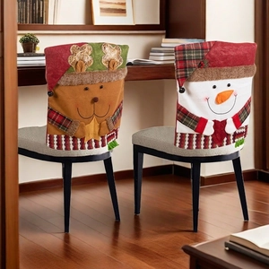 Coprisedie natalizi con renne e pupazzi di neve per decorazioni domestiche festive