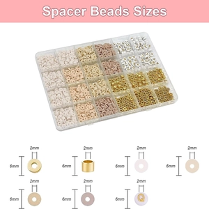 DIY clay bead jewelry making kit with 6mm polymer spacers and alphabet beads set