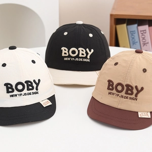 Casquette De Baseball Pour Enfants Polyester Bloc De Couleur Broderie Lettre Protection Solaire Séchage Rapide Réglable Chapeau