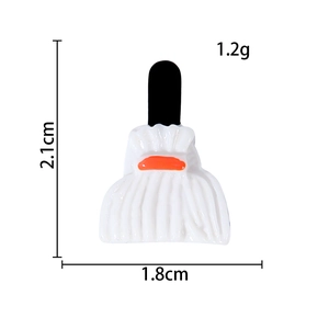 Mini resin Halloween mop charm for DIY shoes and hair clips showing 2.1cm size detail