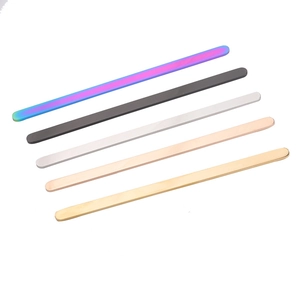 Polished stainless steel C-shape open bracelet blanks in five metallic finish colors