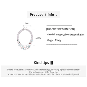 Detailed product specs of multilayer Baroque pearl necklace with size and material info