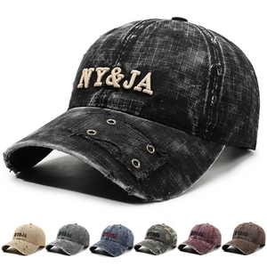 Casquette De Baseball Vintage Délavée En Coton Brodé Lettre Chapeau De Soleil Réglable Pour Hommes Femmes
