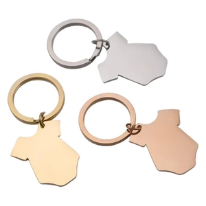 Mirror polished Texas map keychains in silver, gold, and rose gold stainless steel