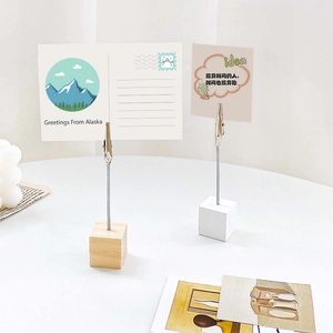 Fotohalter aus Holz mit Metallklammern für Tischnotizen und Platzkarten im Set