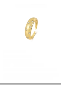 Detailed macro of S925 sterling silver stamp and 18k gold plating on the star ring