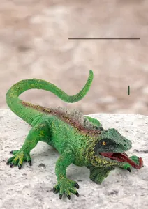 Detailed solid lizard model with vibrant green skin and realistic textured scales