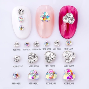 Charmes de Nail Art Mini Fleur 3D en Alliage de Strass Fond Pointu Décoration de Manucure DIY Brillant Petit Accessoires de Bijoux pour Femmes