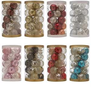 Set of 25 assorted 5cm Christmas balls in various finishes and colors for tree decoration