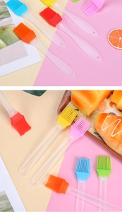 Pennelli da cucina colorati in silicone resistenti al calore con manico trasparente