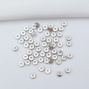 Polished silver metal wheel spacer beads for 14k gold-filled DIY jewelry making