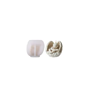 DIY sleeping angel candle silicone mold for handmade aromatherapy wax and plaster ornaments