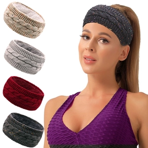 Knit Headband Winter Warm Ear Warmer Fleece Lined Cable Knit Hair Band Elastic Outdoor Sports Headwrap For Women Men