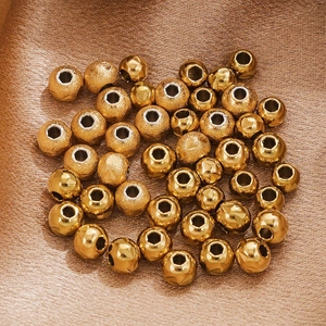 Polished and frosted gold stainless steel spacer beads for DIY jewelry making