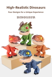 Detailed close-up of colorful 5-in-1 dinosaur school stationery sets with realistic scale texture