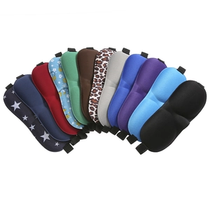Fan-shaped display of 3D contoured sleep masks in twelve assorted colors and patterns