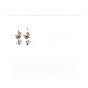 Detailed view of bohemian fabric flower tassel earrings with 12.5cm size specifications