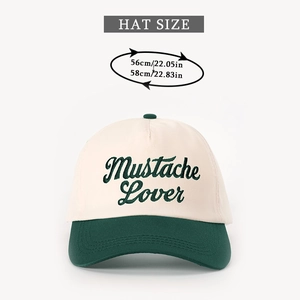Size guide for vintage baseball cap showing 56cm-58cm head circumference measurements