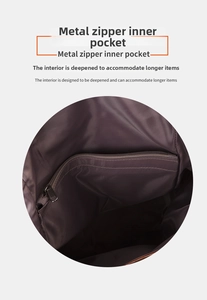 Detailed internal view of the backpack showing the deep interior pocket and metal zipper