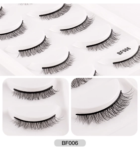Macro shot of BF006 thick faux mink eyelashes showing layered texture and natural curl