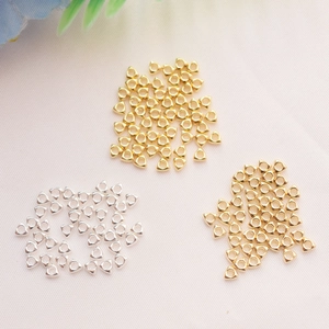 14k gold-filled hollow triangle spacer beads in gold and silver for DIY jewelry
