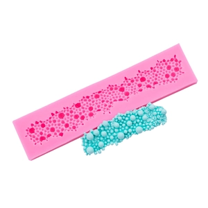 Fondant Cake Mold Long Strip Artificial Pearl Bead Lace Border Liquid Silicone Baking Tool DIY Sugarcraft Chocolate Decoration