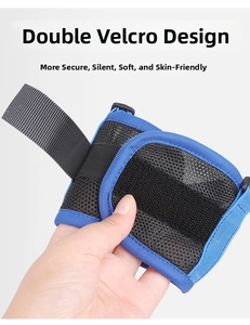 Close-up of baby safety wristband showing dual-layer soft mesh and Velcro closure