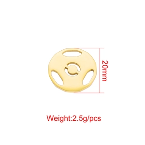 Polished gold stainless steel hollow soccer sports pendant with 20mm diameter size