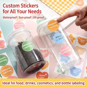 Waterproof round cartoon puppy stickers for creative gift sealing and package decoration