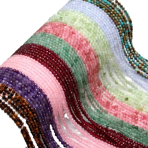 Colorful faceted natural gemstone beads strands for DIY jewelry making in various colors