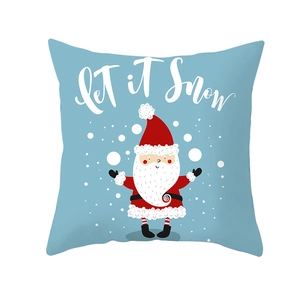 Festive Santa Claus peach skin pillowcase with Let it Snow text for home decor