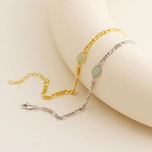 Elegant S925 silver bracelets with green aventurine stones in gold and silver finishes
