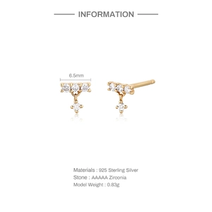 Detail specifications of 925 sterling silver footprint studs with AAAAA zirconia and marquise opal