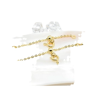 Adjustable gold plated jewelry extender chain with spring clasp and slider bead for DIY