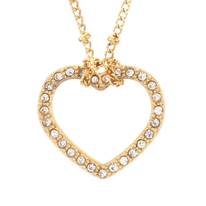 Elegante collana con pendente a cuore dorato con cristalli luccicanti e catenina sottile