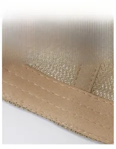 Macro detail of breathable mesh fabric and wide moisture-wicking sweatband inside the cap