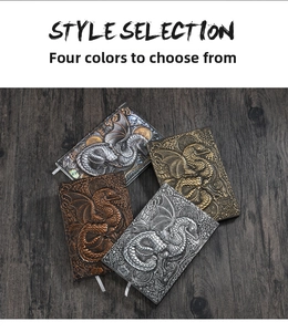 Detail showing four 3D embossed dragon notebooks in antique silver and bronze finishes