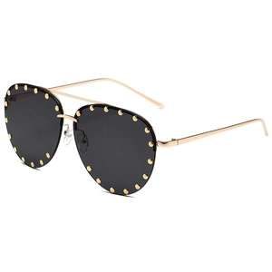 Aviator Sunglasses Rivet Metal Frame UV400 Fashion Eyewear For Men Women Retro Trendy Gradient Lens
