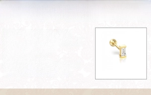 Detailed spec sheet for 18k gold plated 925 silver stud with cubic zirconia stones
