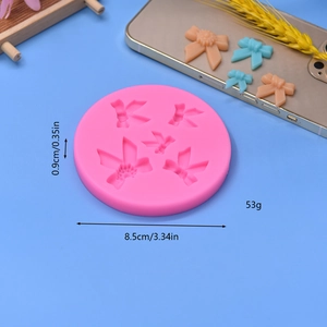 Rosa Silikonform mit 8,5 cm Durchmesser für DIY-Schleifen aus Fondant und Tortendeko