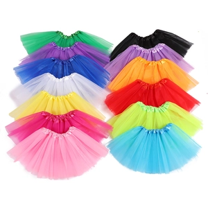 Set of colorful three-layer tulle tutu skirts with elastic waistbands for adults