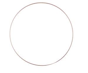 Close-up of a circular rose gold metal hoop base for DIY wreath making and home decor