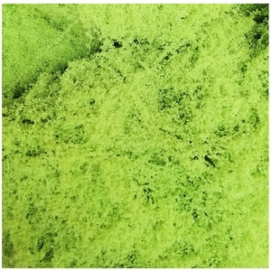 Dettaglio macro della trama di muschio verde neon riccio per decorazioni fai-da-te