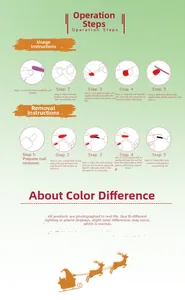 Guide for applying and removing French gradient snowflake Christmas press-on nails with steps