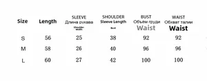 Size chart for summer hollow knit short sleeve t-shirt with detailed measurements