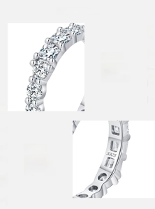 Detailed macro view of S925 sterling silver stamp and hand-set 5A zircon stones